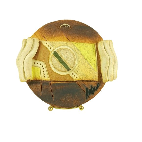 Sculpture Wall Hanging Pottery Art Piece Artist Signed Modern Contemporary Sculp - Picture 5 of 12